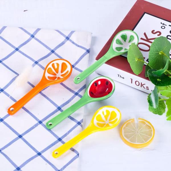 Ceramic Fruit Bowl Spoon Set