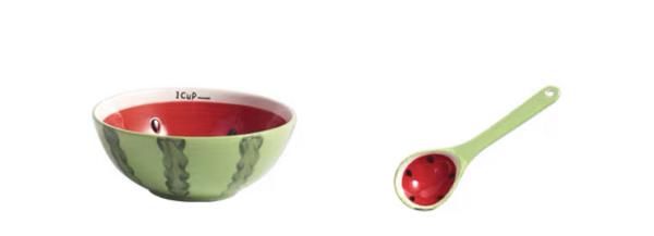 Ceramic Fruit Bowl Spoon Set