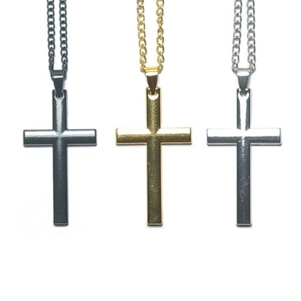 Simple Minimalist Stainless Steel Cross Pendant Necklace