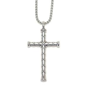 Fashion Minimalism Cross Pendant Silver Necklace