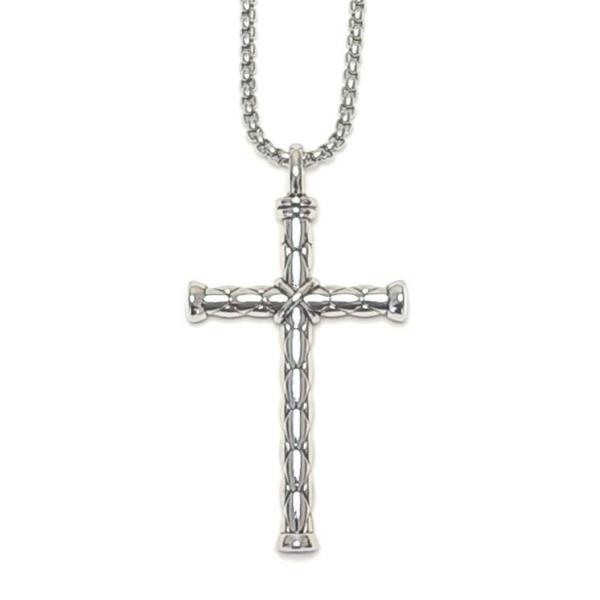 Simple Retro Cross Pendant Silver Necklace