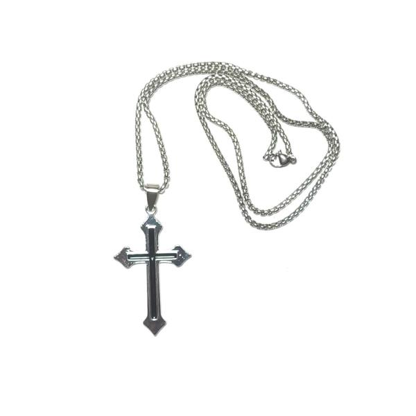 Fashion Minimalism Cross Pendant Silver Necklace