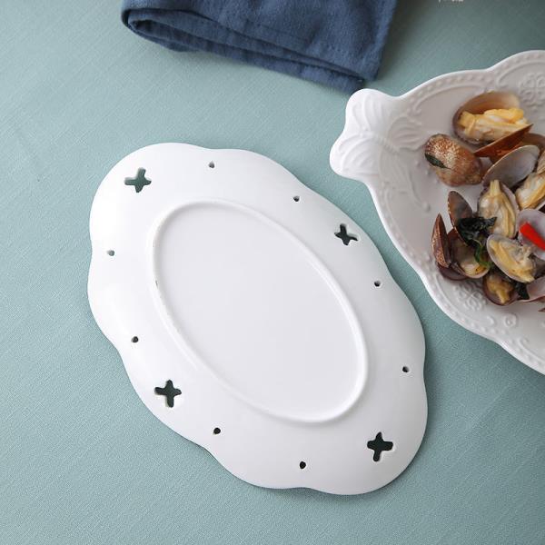 White Hollow Butterfly Ceramic Plate