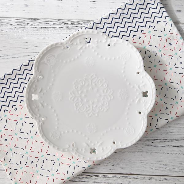 White Hollow Butterfly Ceramic Plate