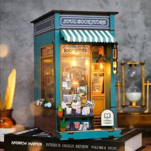 3D Wooden Soul Bookstore DIY Book Nook Miniature Dollhouse