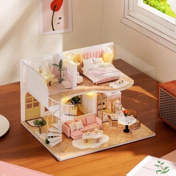 Pink Whisper Morning DIY Handcraft Music Miniature Dollhouse