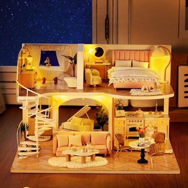 Pink Whisper Morning DIY Handcraft Music Miniature Dollhouse