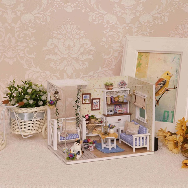 DIY Kitten Diary Wooden Handmade Miniature Dollhouse