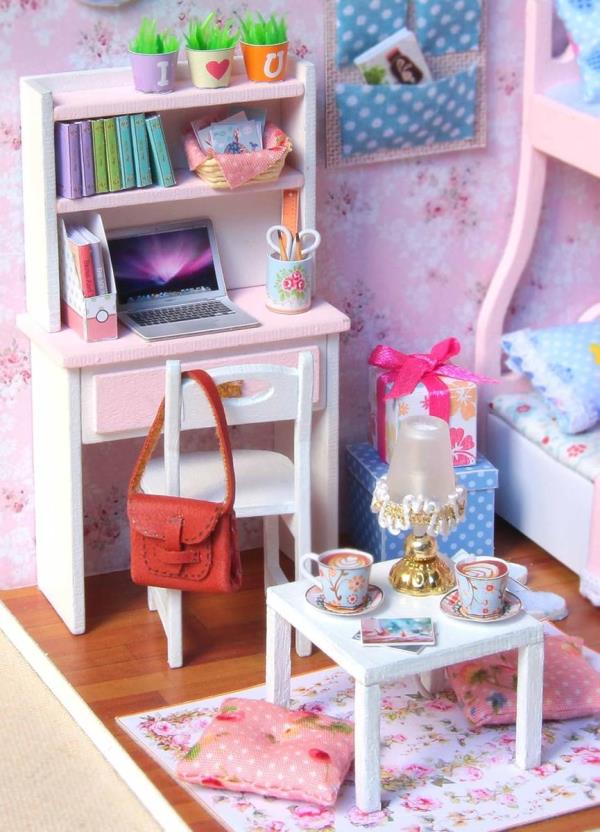 DIY Pink Mood Wooden Handmade Miniature Dollhouse