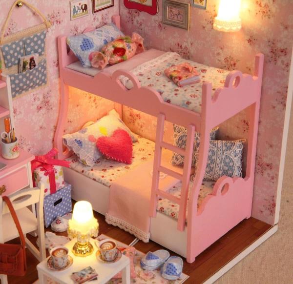 DIY Pink Mood Wooden Handmade Miniature Dollhouse