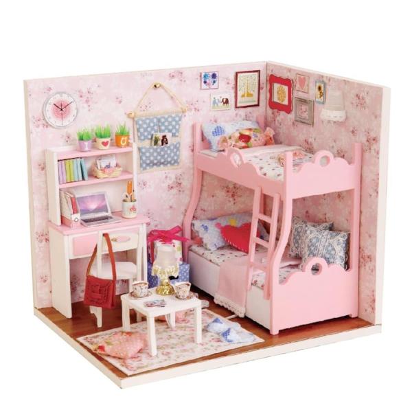 DIY Pink Mood Wooden Handmade Miniature Dollhouse