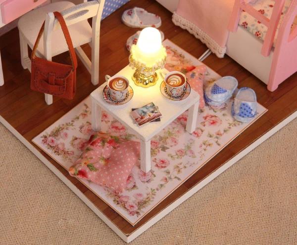 DIY Pink Mood Wooden Handmade Miniature Dollhouse