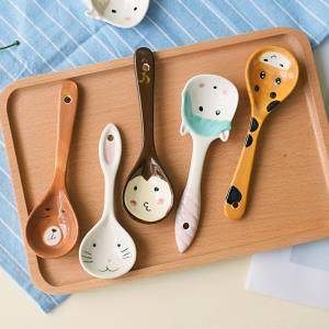 5 Colourful Ceramic Kitchen Measuring Spoons