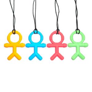 Kids Rainbow Building Block Oral Motor Sensory Chew Necklace