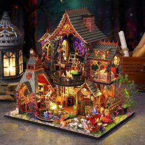 DIY Princess Castle 3D Rotating Music Miniature Dollhouse