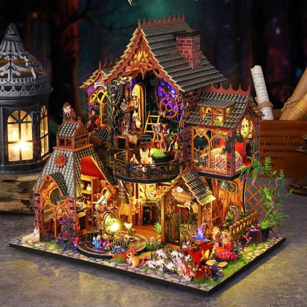 DIY Magic Forest LED Handcraft Music Miniature Dollhouse