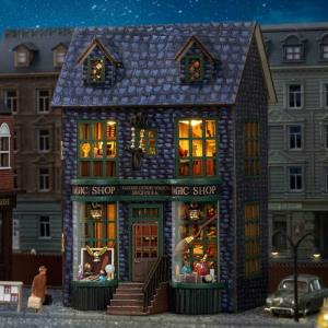 DIY Holo Magic City LED Wooden Music Miniature Dollhouse