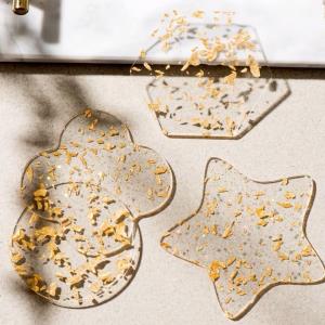 Gold Foil Shimmer Acrylic Coaster