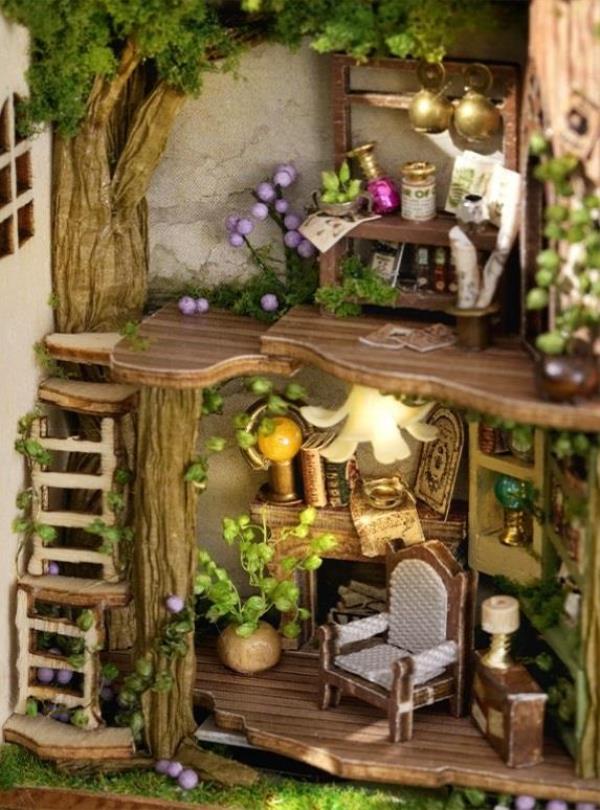 DIY Forest Wonderland LED Handmade Miniature Dollhouse