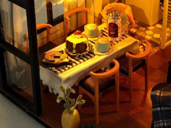 Literary Utopia DIY Wooden LED Music Miniature Dollhouse