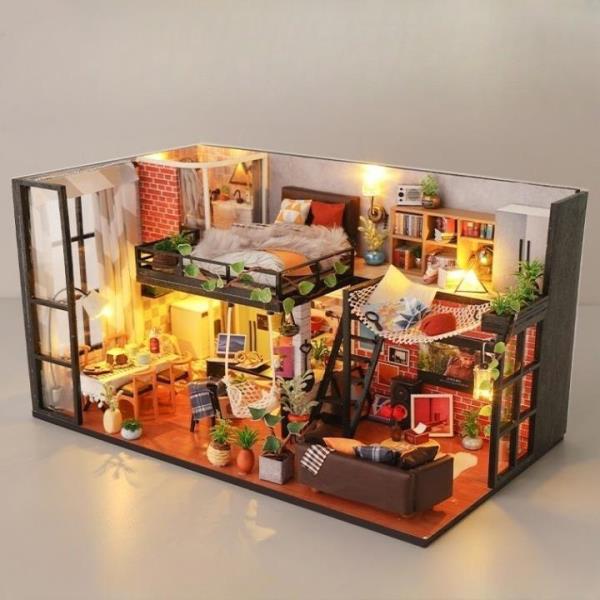 Literary Utopia DIY Wooden LED Music Miniature Dollhouse