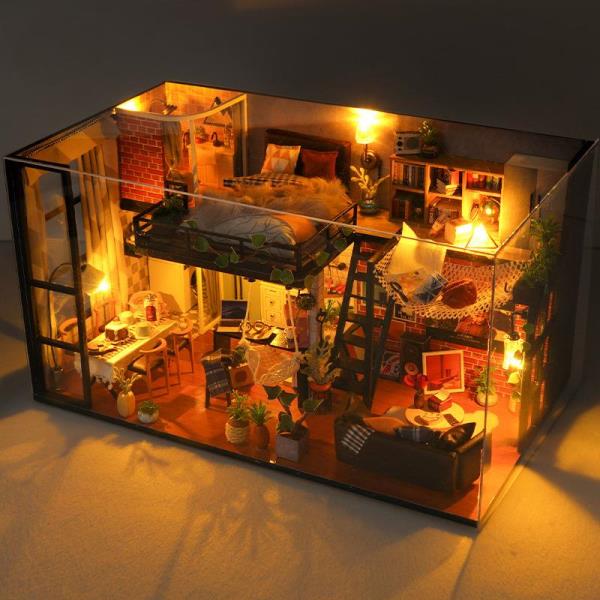 Literary Utopia DIY Wooden LED Music Miniature Dollhouse