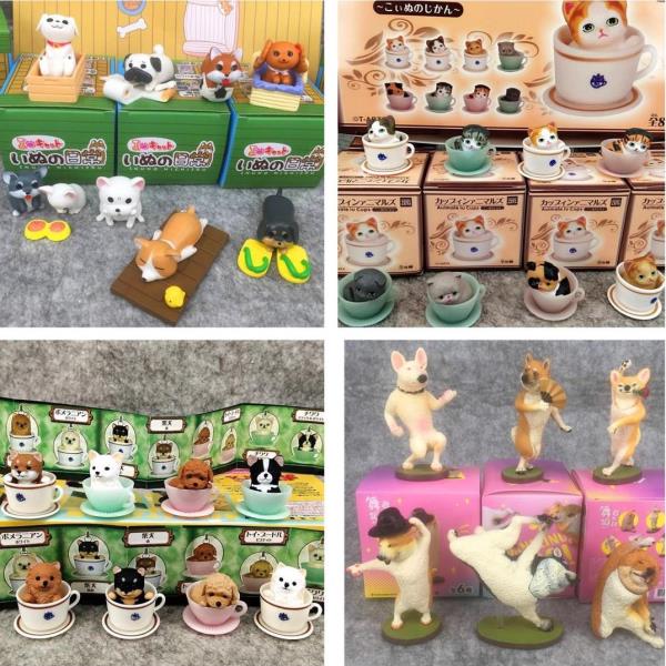 Cartoon Cat Dog Figurine Gachapon