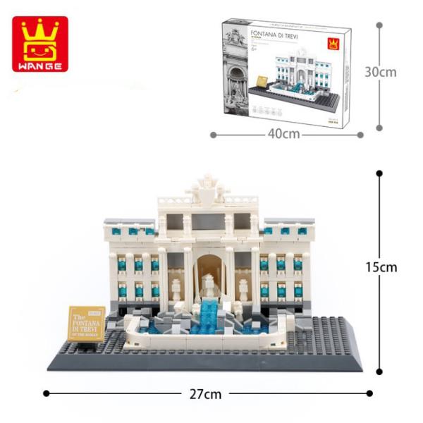 32CM Big Ben Trevi Fountain Building Blocks