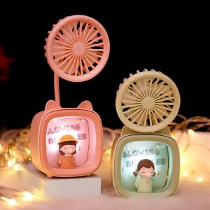 3 In 1 Cartoon Make Up Mirror Light Fan