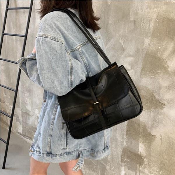 Faux Leather Soft Flap Shoulder Bag