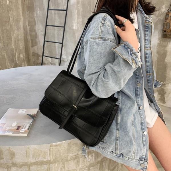 Faux Leather Soft Flap Shoulder Bag