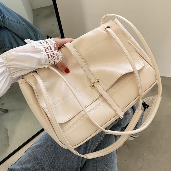 Faux Leather Soft Flap Shoulder Bag