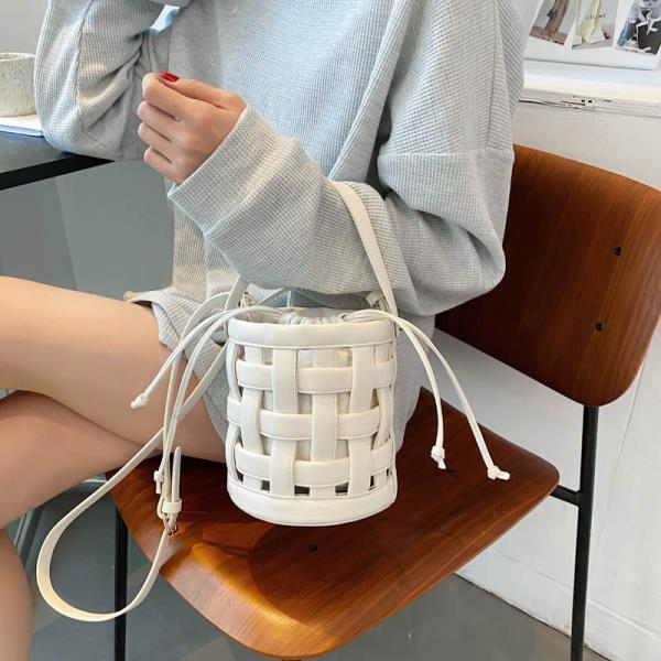 Woven Bucket Crossbody Bag