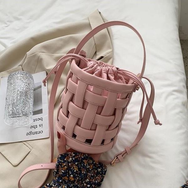 Woven Bucket Crossbody Bag