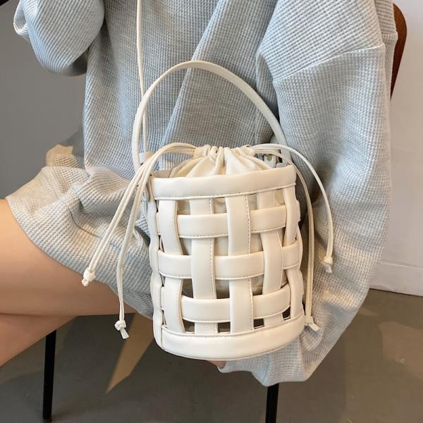 Woven Bucket Crossbody Bag