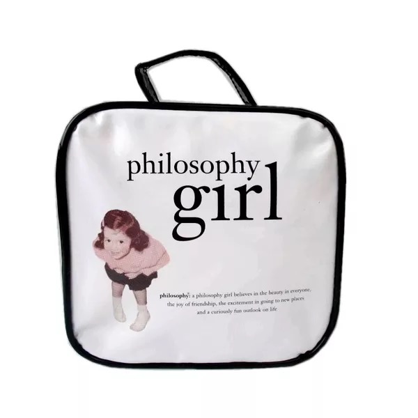 White Philosophy Girl Makeup Bag