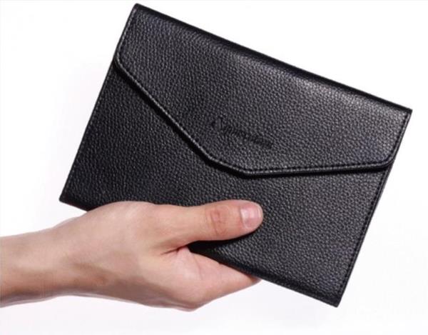 Black Tri Fold Envelop Travel Wallet