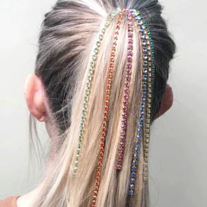 Rainbow Crystal Hair Tassel Comb