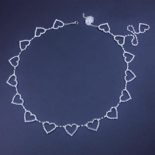 Hollow Crystal Heart Waist Body Chain