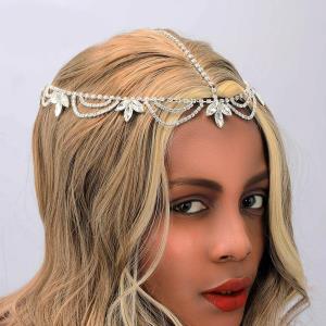 Retro Elastic Rhinestone Tassel Forehead Hair Chain