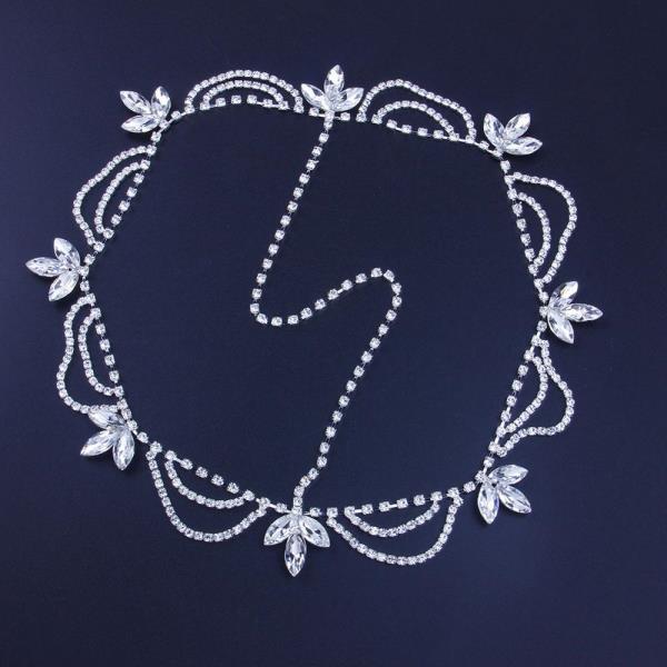 Crystal Leaf Tassel Headband Head Chain