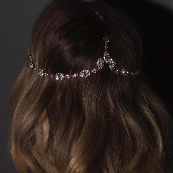 Silver Crystal Bride Forehead Headband