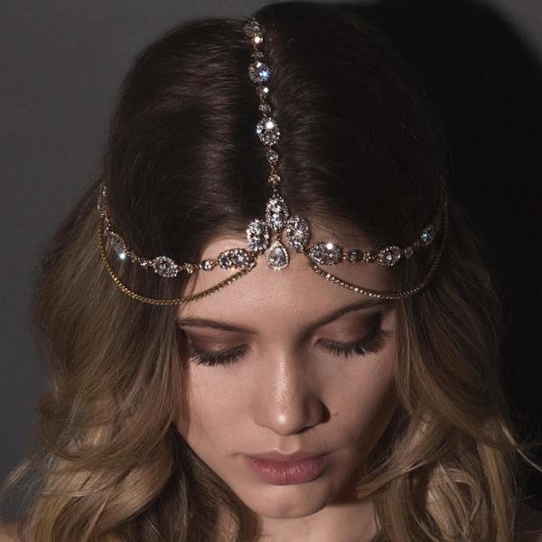 Silver Crystal Bride Forehead Headband