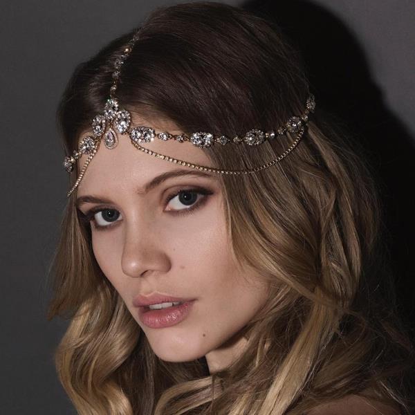 Silver Crystal Bride Forehead Headband