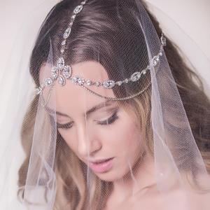 Elegant Pearl Tassel Party Hair Cap Head Chain