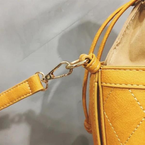 Yellow Bucket Drawstring Crossbody Bag