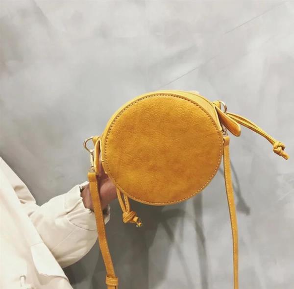 Yellow Bucket Drawstring Crossbody Bag