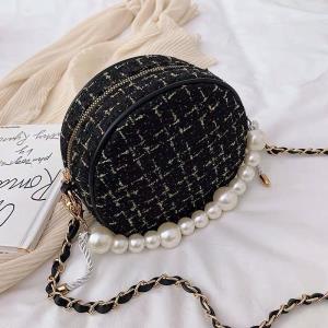 Round Pearl Handle Crossbody Bag