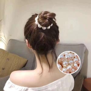 2 Way White Pearl Bracelet Hair Tie