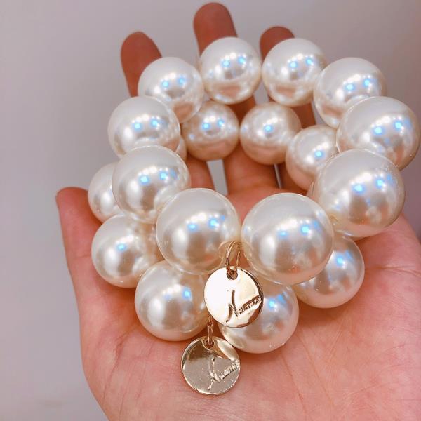 2 Way White Pearl Bracelet Hair Tie